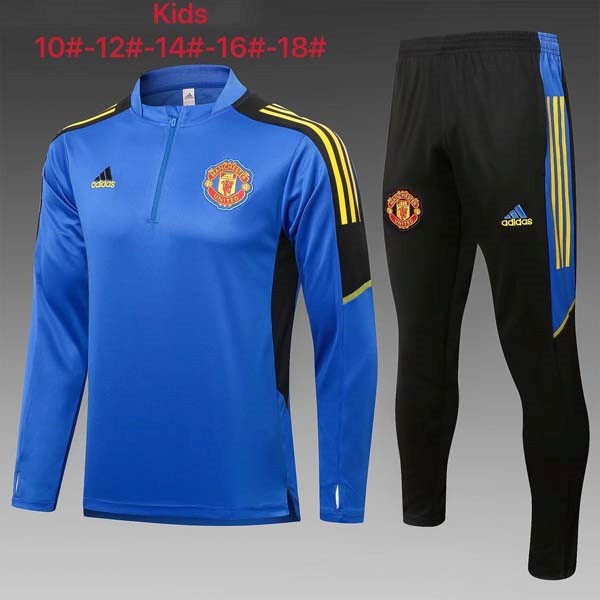 Kinder Sweatshirts Manchester United 2022 Blau Schwarz